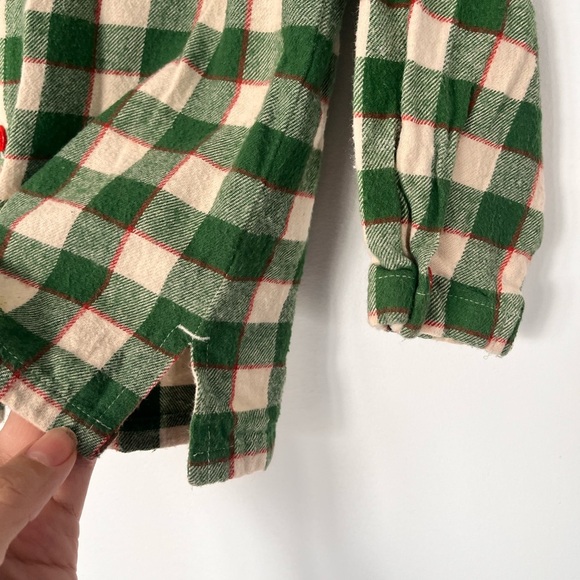 Little Green Radicals Green and Cream Plaid Kids Shirt - Picture 4 of 5